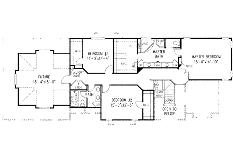 House Design - Floor Plan - Upper Floor for European House Plan #11-208 - 3 bed, 2.5 bath