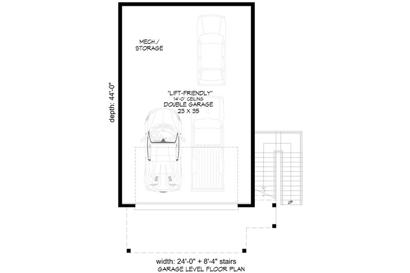 House Plan Design - Floor Plan - Lower Floor for Contemporary House Plan #932-999 - 1 bed, 1 bath