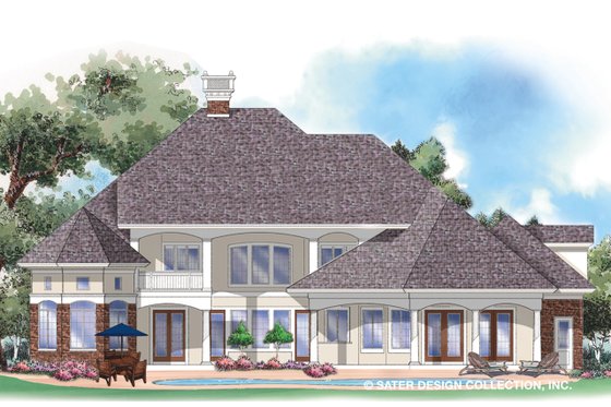 Exterior - Front Elevation 3 for Mediterranean House Plan #930-257 - 4 bed, 3.5 bath