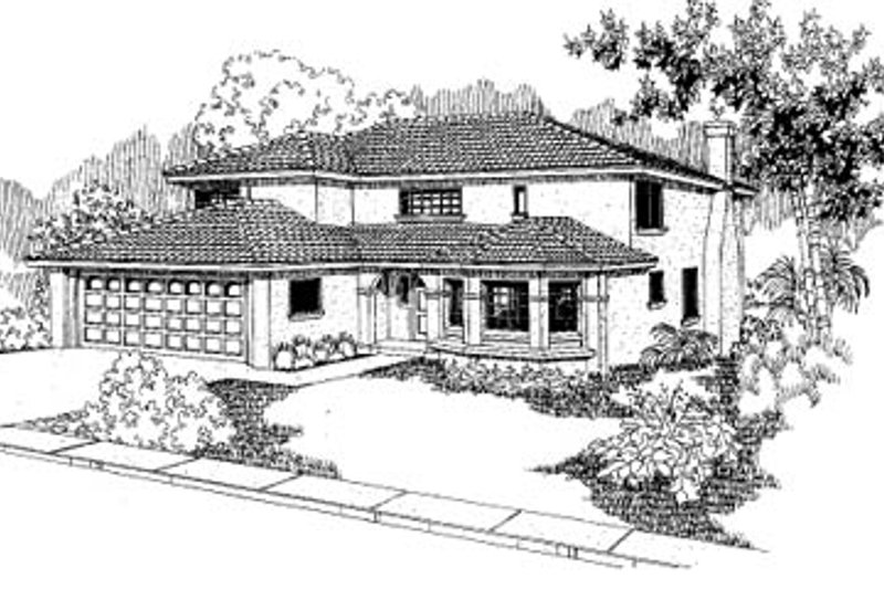 House Blueprint - Mediterranean Exterior - Front Elevation Plan #60-119