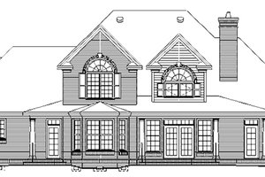 Exterior - Rear Elevation for Colonial House Plan #929-705 - 5 bed, 4 bath