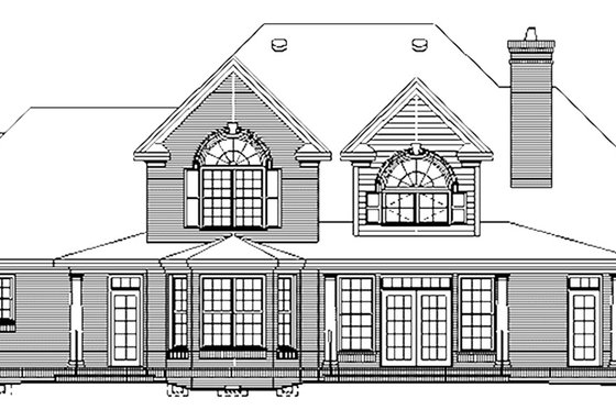 Exterior - Rear Elevation for Colonial House Plan #929-705 - 5 bed, 4 bath