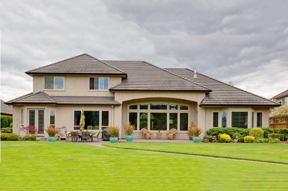 Exterior - Rear Elevation for Mediterranean House Plan #124-713 - 3 bed, 3.5 bath