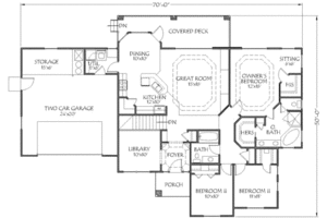 Floor Plan - Main Floor for Traditional House Plan #24-192 - 5 bed, 3 bath