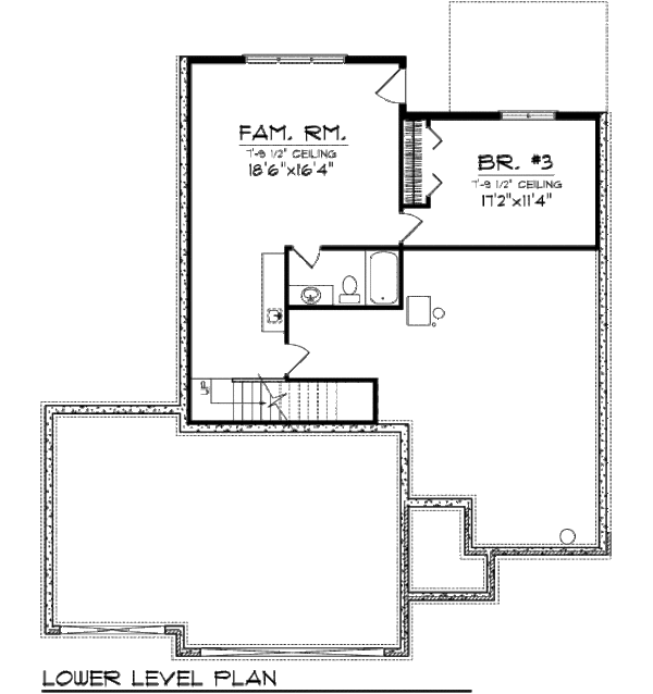 Home Plan - European Floor Plan - Lower Floor Plan #70-982