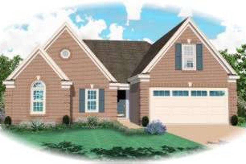 Exterior - Front Elevation 2 for European House Plan #81-1502 - 3 bed, 2 bath