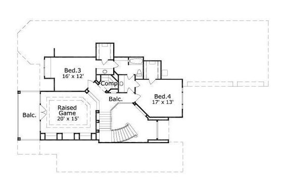 Floor Plan - Upper Floor House Plan #411-751 - 4 bed, 3.5 bath