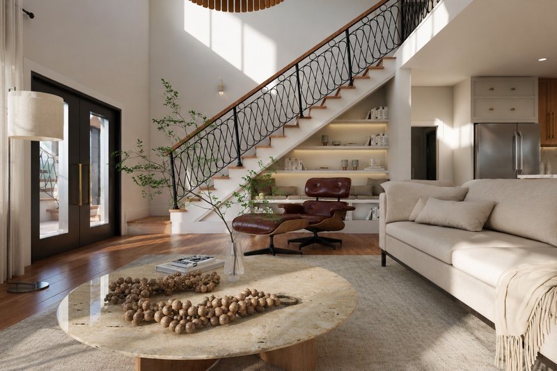 Dream House Plan - Interior - Family Room for Barndominium House Plan #1064-313 - 5 bed, 3 bath