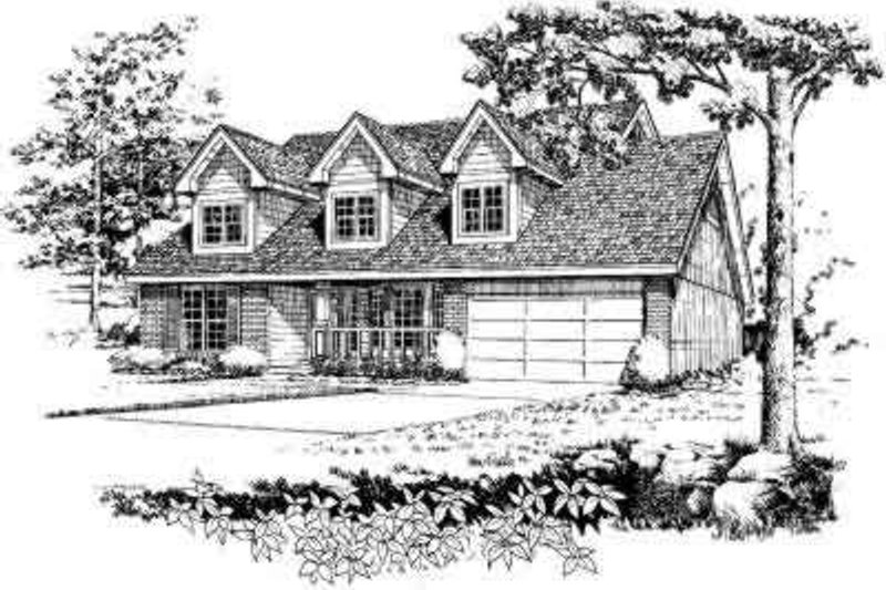 Exterior - Front Elevation 2 for Country House Plan #312-301 - 3 bed, 2.5 bath