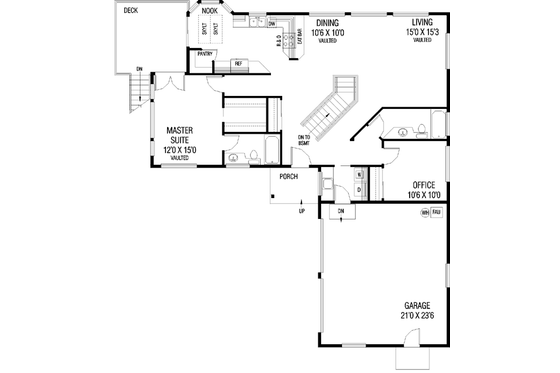 Floor Plan - Main Floor for Traditional House Plan #60-431 - 3 bed, 3 bath