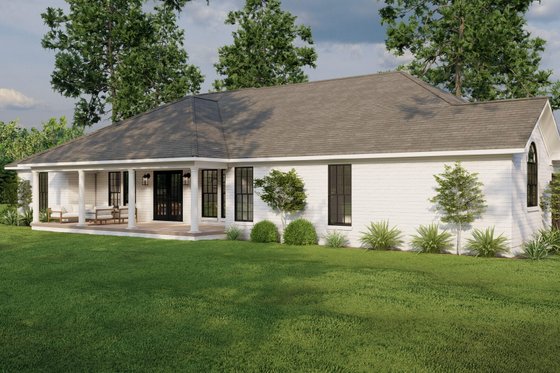 Exterior - Rear Elevation for Traditional House Plan #17-541 - 4 bed, 2 bath