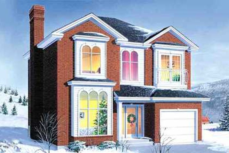 Architectural House Design - Colonial Exterior - Front Elevation Plan #25-4234