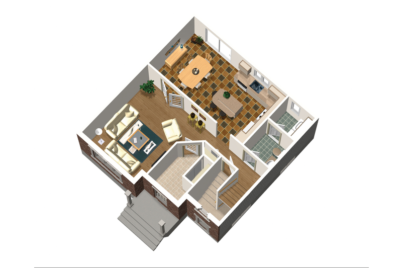 House Design - Floor Plan - Main Floor 1 for European House Plan #25-4702 - 3 bed, 1 bath