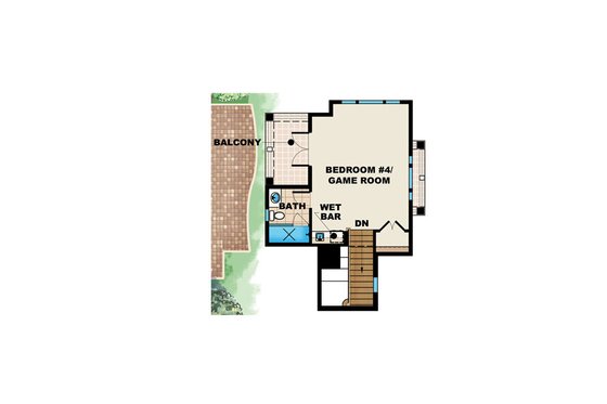 Floor Plan - Upper Floor for Beach House Plan #27-446 - 4 bed, 3.5 bath