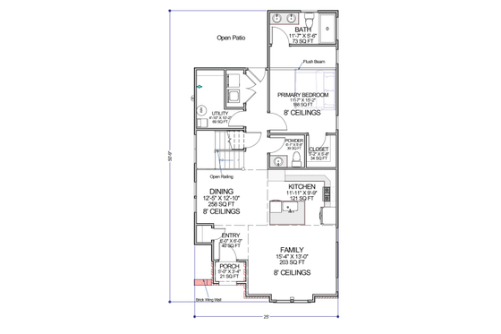 Floor Plan - Main Floor for Contemporary House Plan #1116-5 - 3 bed, 2.5 bath
