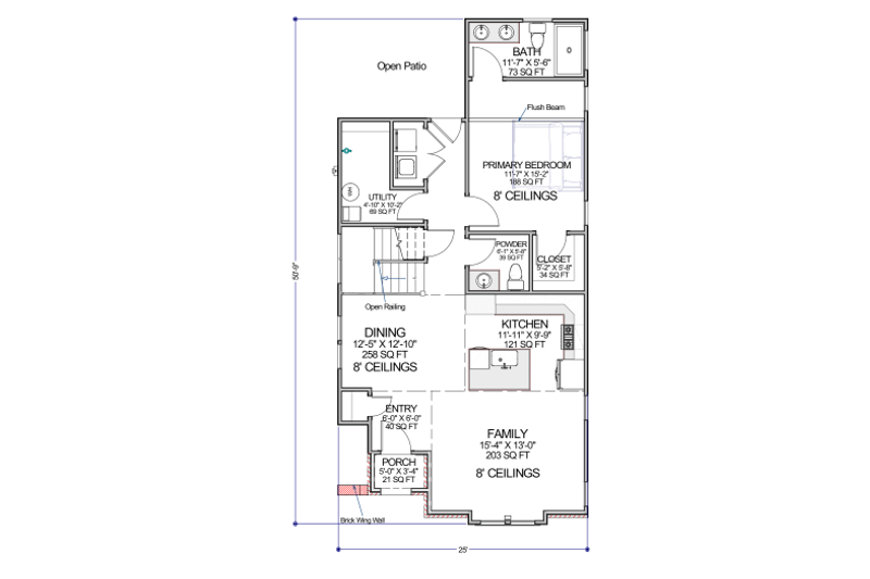 House Design - Floor Plan - Main Floor for Contemporary House Plan #1116-5 - 3 bed, 2.5 bath