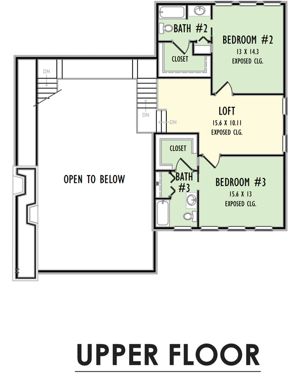 Modern Floor Plan - Upper Floor Plan #1092-59