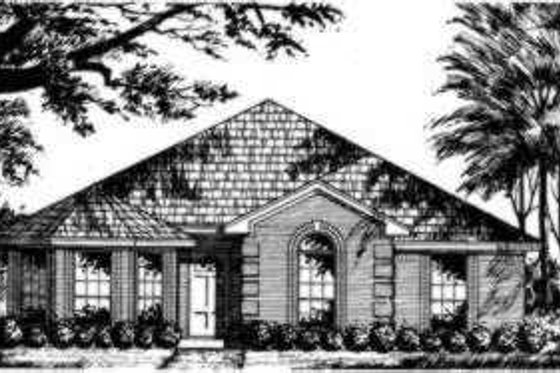 Exterior - Front Elevation for European House Plan #40-261 - 3 bed, 2 bath