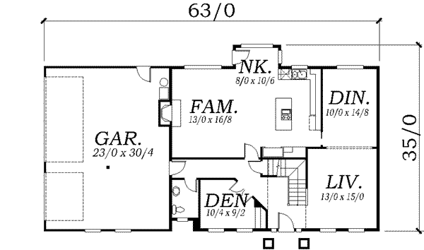 Colonial Floor Plan - Main Floor Plan #130-120