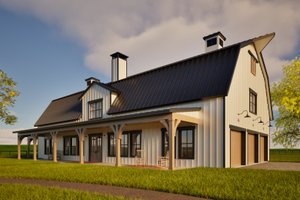 Exterior - Front Elevation 3 for Barndominium House Plan #1103-6 - 3 bed, 2.5 bath