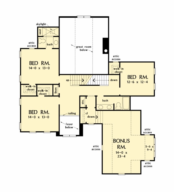 Home Plan - Craftsman Floor Plan - Upper Floor Plan #929-1061