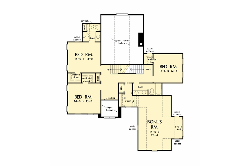 Architectural House Design - Floor Plan - Upper Floor for Craftsman House Plan #929-1061 - 5 bed, 4.5 bath