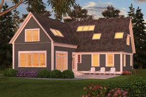 Exterior - Rear Elevation for Colonial House Plan #903-2 - 3 bed, 3 bath
