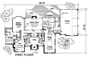 Floor Plan - Main Floor for European House Plan #334-114 - 4 bed, 3.5 bath