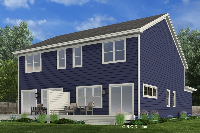 House Blueprint - Exterior - Rear Elevation 2 for Craftsman House Plan #51-1313 - 2 bed, 2.5 bath