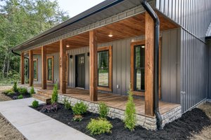 Exterior - Covered Porch for Country House Plan #44-256 - 3 bed, 2 bath