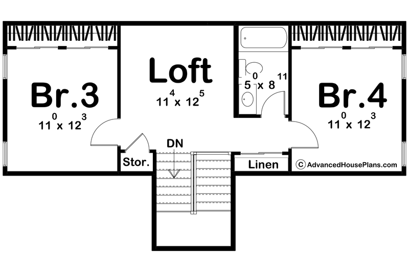 Architectural House Design - Floor Plan - Upper Floor for Traditional House Plan #455-416 - 4 bed, 3 bath