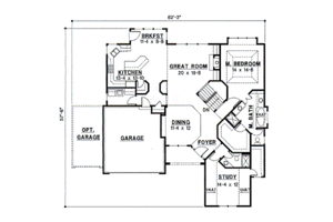 Floor Plan - Main Floor for European House Plan #67-272 - 3 bed, 3 bath