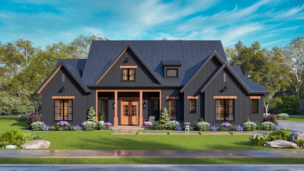 Exterior - Front Elevation 5 for Farmhouse House Plan #119-473 - 3 bed, 3.5 bath