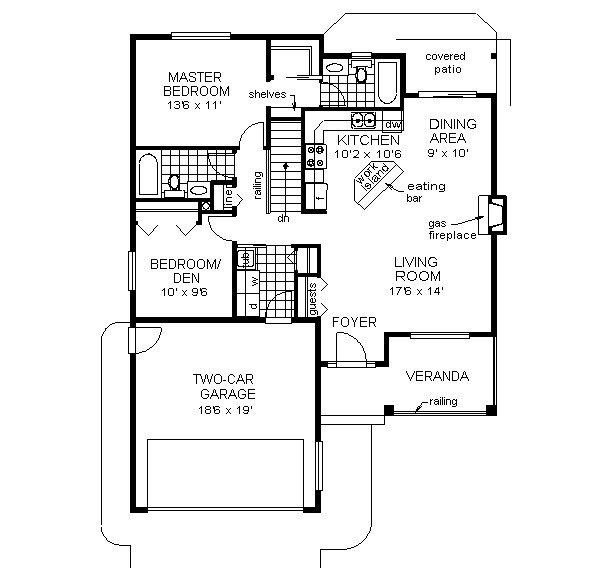 Dream House Plan - Ranch Floor Plan - Main Floor Plan #18-1010