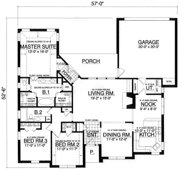 Dream House Plan - European Floor Plan - Main Floor Plan #40-351