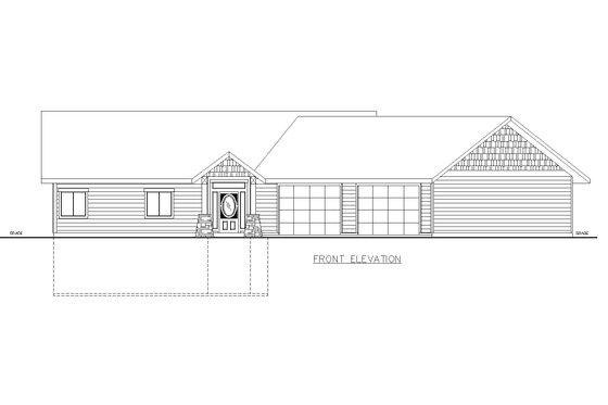 Exterior - Front Elevation 3 for Craftsman House Plan #117-1044 - 4 bed, 3.5 bath