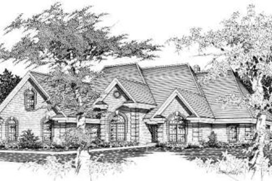Exterior - Front Elevation for European House Plan #329-294 - 5 bed, 3.5 bath