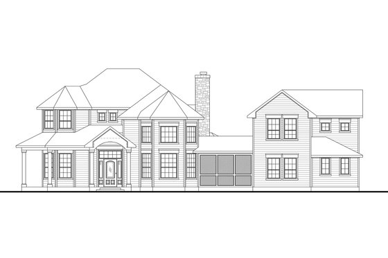 Exterior - Front Elevation 3 for Traditional House Plan #80-148 - 3 bed, 2.5 bath