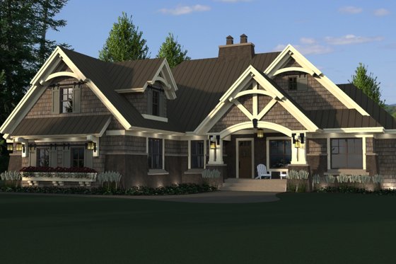 Exterior - Front Elevation 3 for Craftsman House Plan #51-572 - 4 bed, 3 bath
