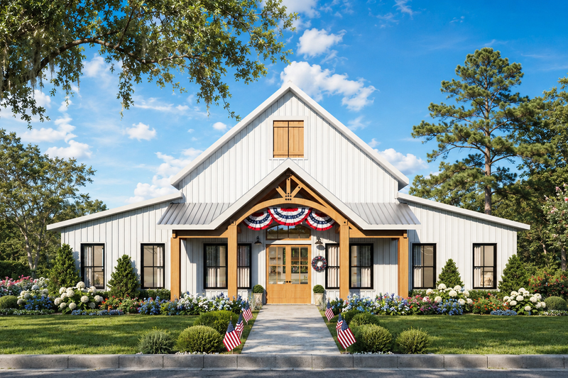 Architectural House Design - Exterior - Front Elevation 3 for Barndominium House Plan #44-261 - 3 bed, 2 bath