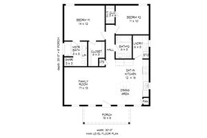Floor Plan - Main Floor for Country House Plan #932-352 - 2 bed, 2 bath