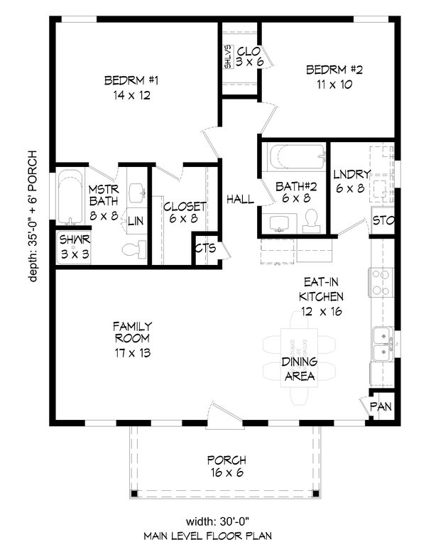 Architectural House Design - Country Floor Plan - Main Floor Plan #932-352