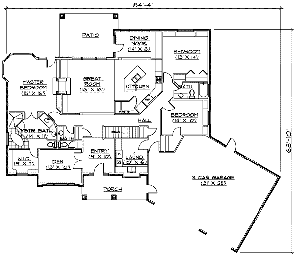 House Design - Modern Floor Plan - Main Floor Plan #5-141