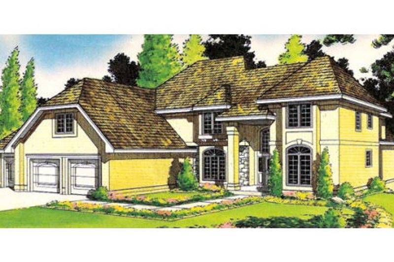 Exterior - Front Elevation 2 for European House Plan #312-801 - 3 bed, 4 bath