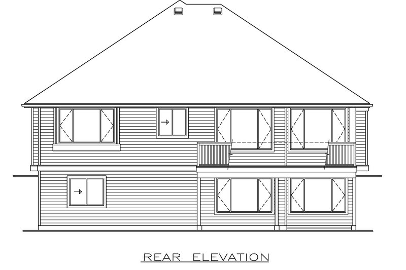 House Design - Exterior - Rear Elevation for Craftsman House Plan #1100-121 - 2 bed, 2 bath