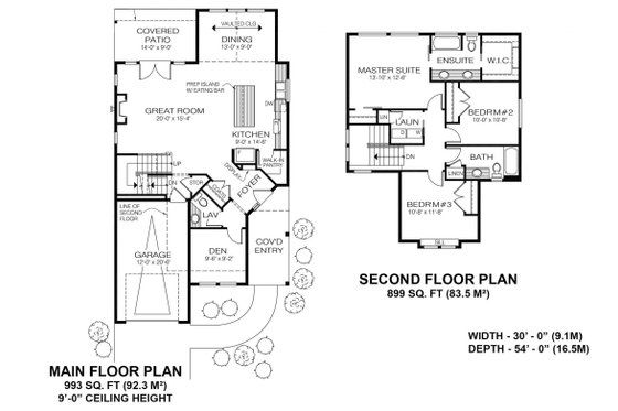 Floor Plan - Main Floor for Farmhouse House Plan #1100-50 - 3 bed, 2.5 bath