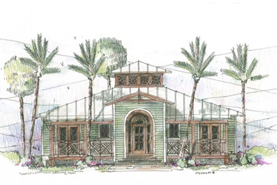 Exterior - Front Elevation for Beach House Plan #426-11 - 3 bed, 2 bath