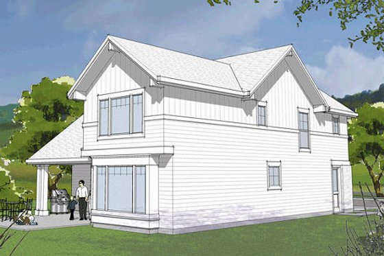 Exterior - Rear Elevation for Craftsman House Plan #48-483 - 4 bed, 3.5 bath