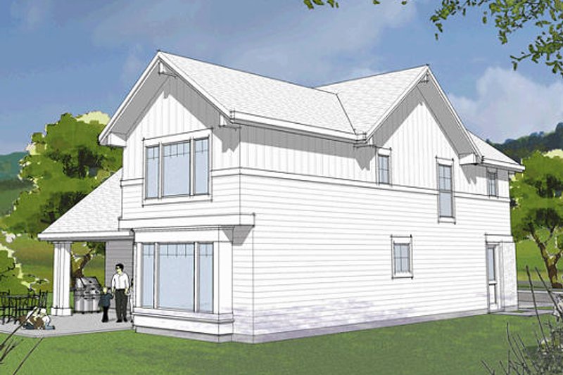Architectural House Design - Exterior - Rear Elevation for Craftsman House Plan #48-483 - 4 bed, 3.5 bath