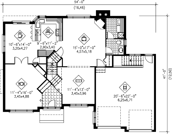 Dream House Plan - European Floor Plan - Main Floor Plan #25-2085